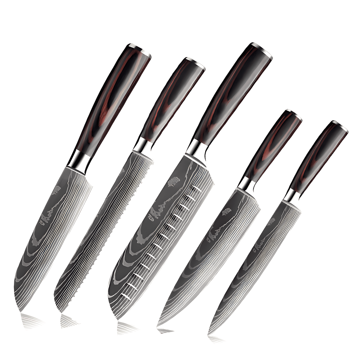 Kostell Kōgō 5-Set Shido + Yūzā + Santoku + Santoku Small + Pankū - zestaw pięciu japońskich noży